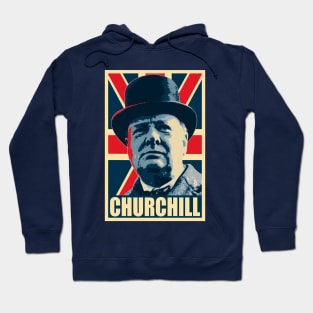 Winston Churhill Union Jack Propaganda Pop Art Hoodie